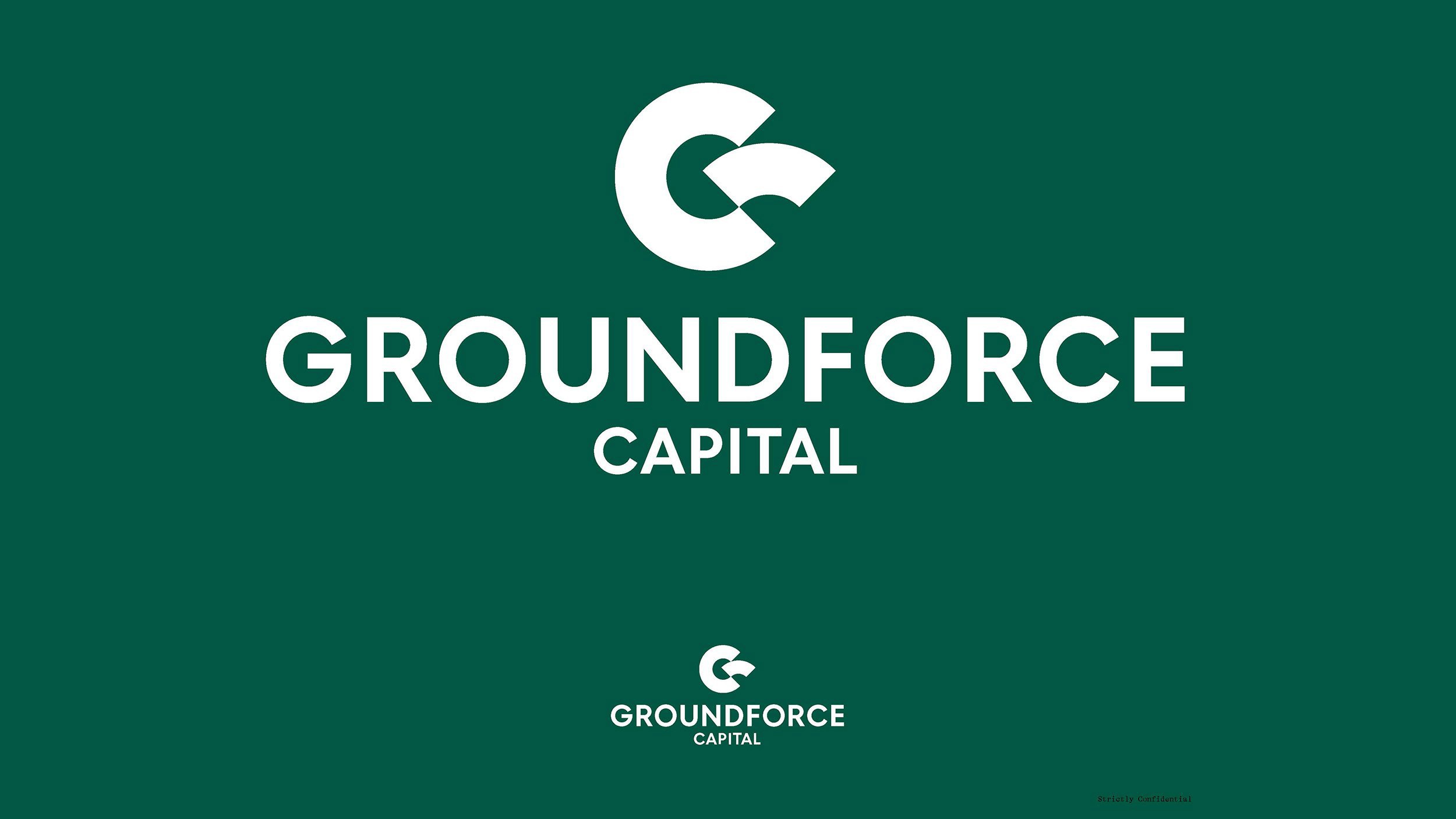 Green background with the Groundforce Capital logo, which includes a stylized 'G' and 'C', and the text 'Groundforce Capital' in white.